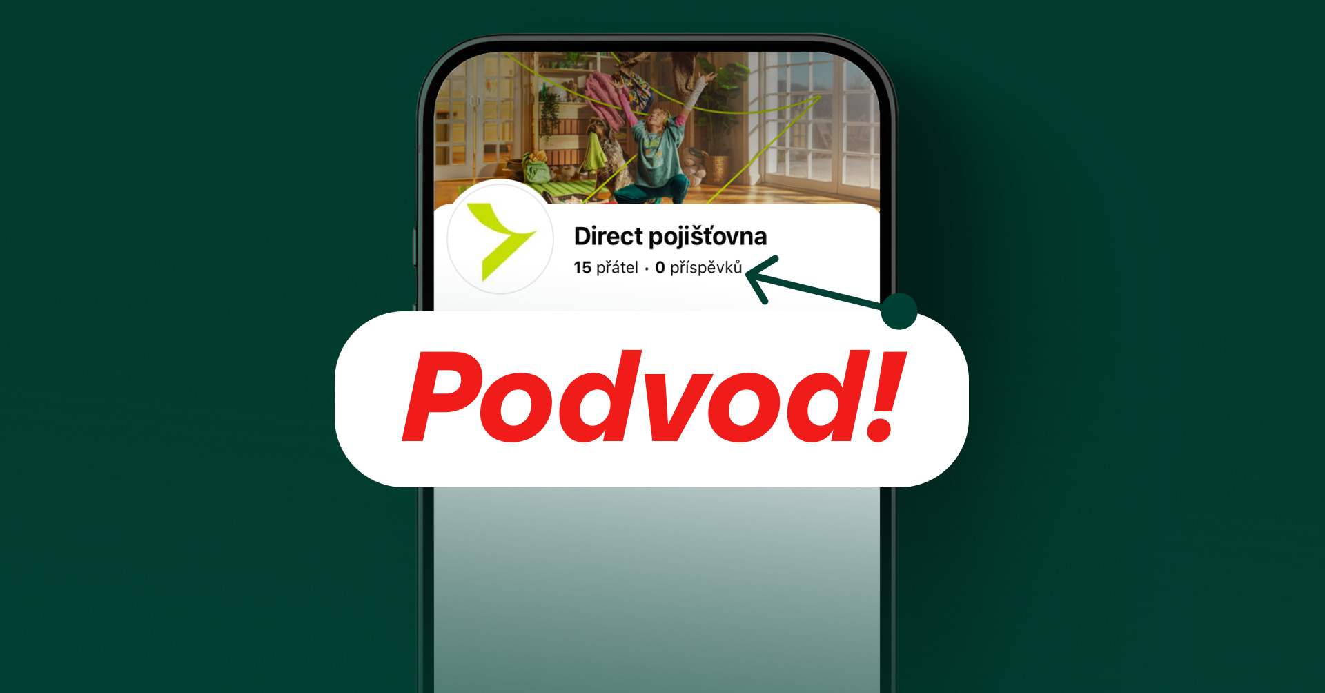 Pozor na falešné účty Directu na sociálních sítích